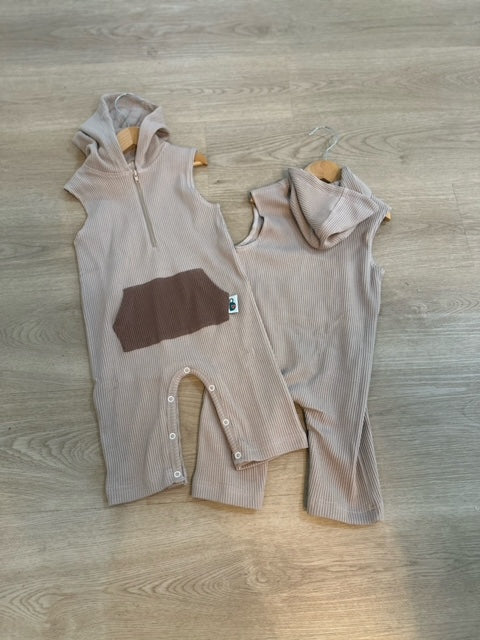 Bump Baby Imaging - Hooded Romper - Mushroom/Choc