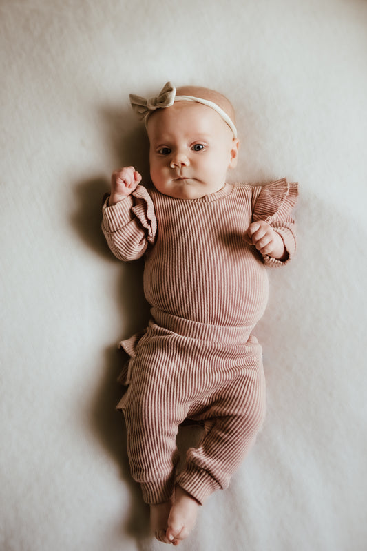 Bump Baby Imaging - Long Sleeve Frill Bodysuit - Pink